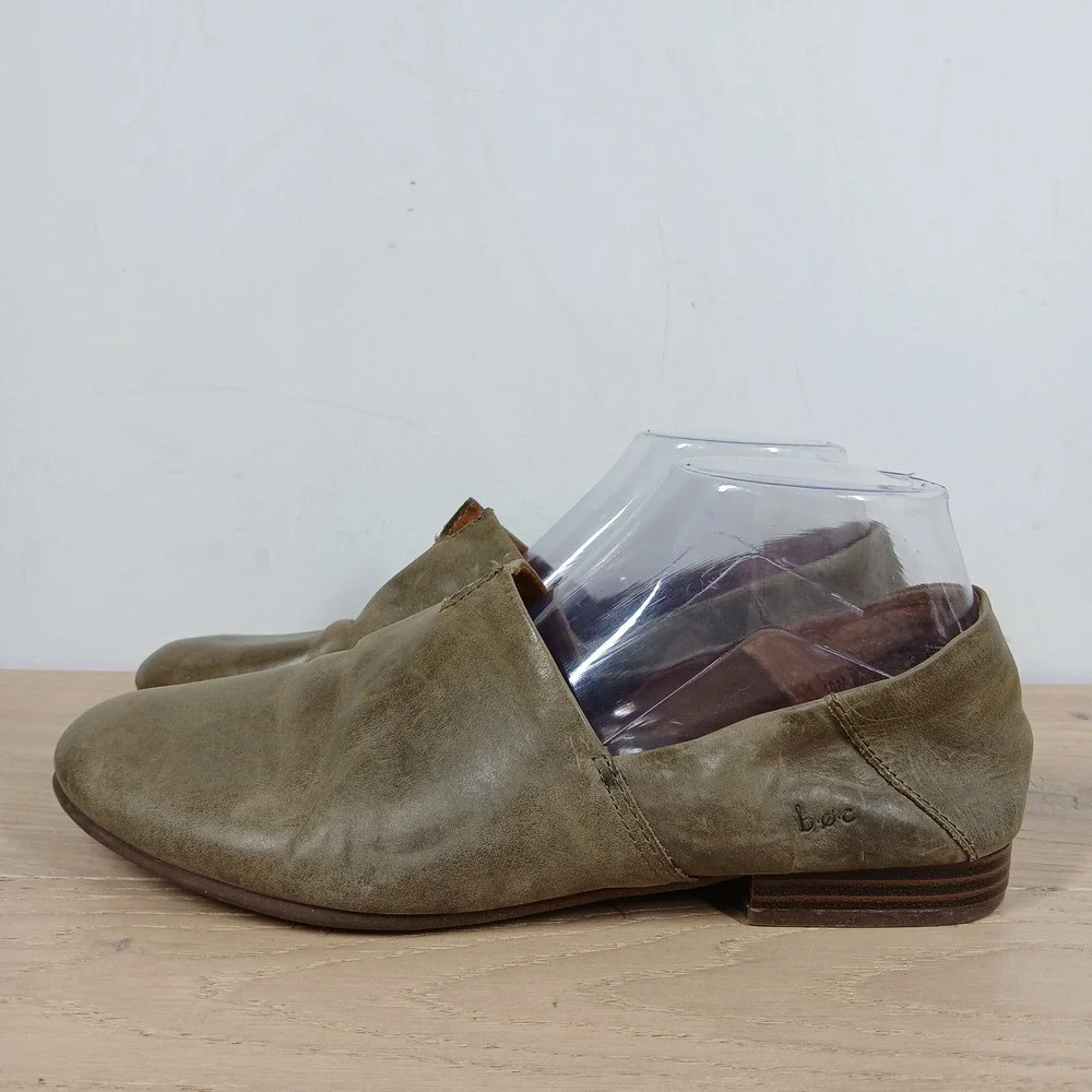 b.o.c. Loafers Womens 10M Olive Leather Slip On Comfort Casual Wear Style - Picture 1 of 10